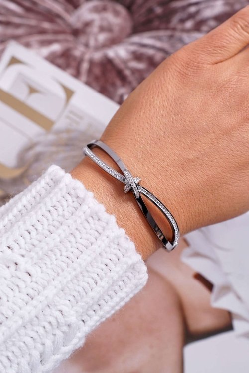 Women's Steel Bracelet With Zircons Silver Fergu
