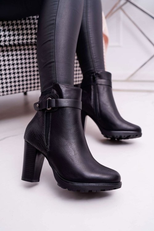 Vollständig gepolsterte Stiletto-Stiefel für Frauen Schwarz Devin