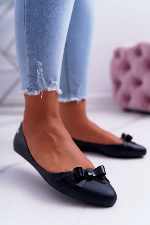 Women's Rubber Ballerinas Black Meliskirts Syntha