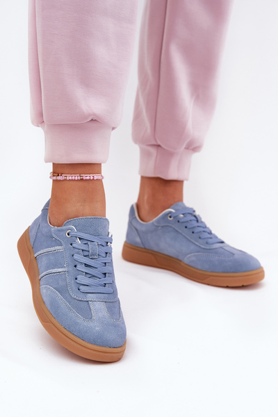 Women's Low Suede Sneakers Blue Paliana
