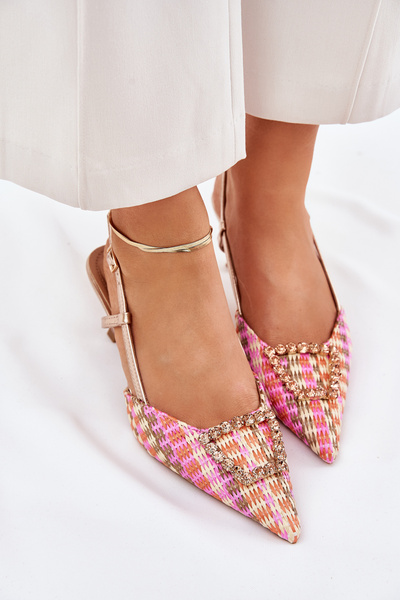 Heels With Decoration And Open Heel Champagne Teminora