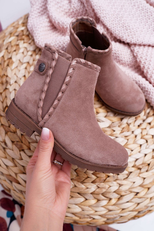 Jugend Flache Stiefel mit Absatz Khaki Sicarro