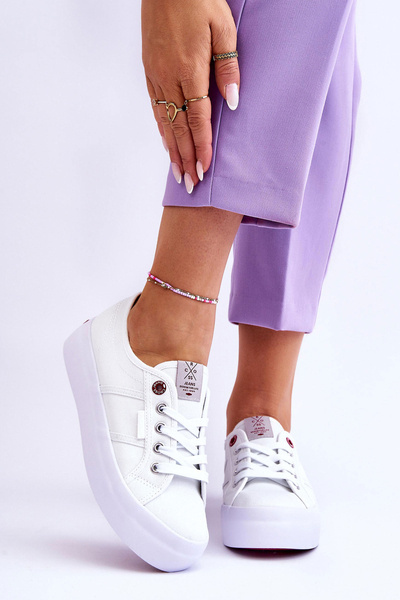 Damen Plateau Sneakers Cross Jeans LL2R4040 Weiß